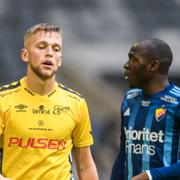 Matchens målskyttar Karlsson och Chilufya. 