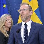 Sverigedemokraternas gruppledare i riksdagen Linda Lindberg och Jakob Forssmed.