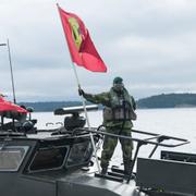 Svensk soldat då Stockholms amfibieregemente genomför marinövningen Archipelago Endeavor i september. 