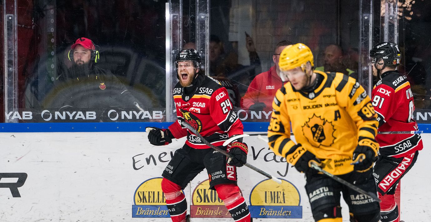 Luleås Brendan Shinnimin jublar efter 3-1.