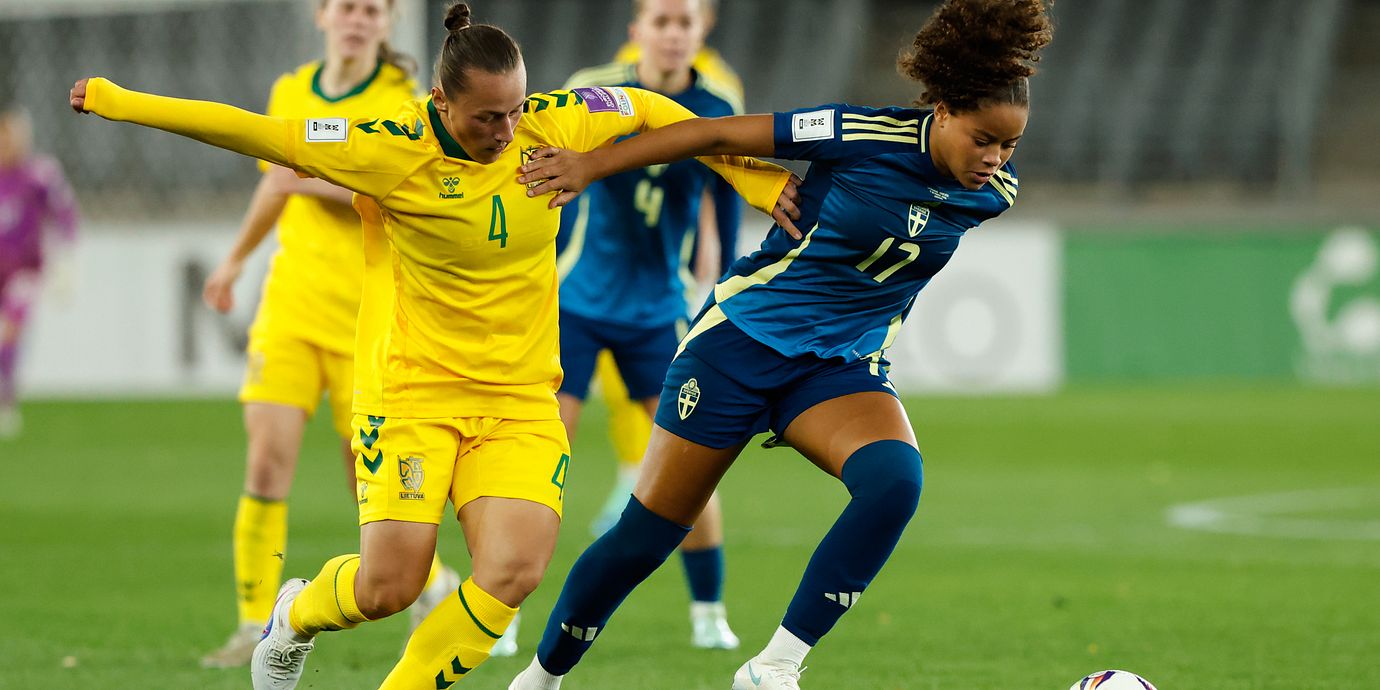 Schröder i matchen mot Litauen. 