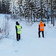 Missing people på plats i Uddevalla under sökarbetet efter 18-åringen.