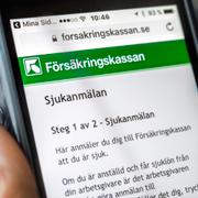 Formulär om sjukanmälan i Försäkringskassans app.