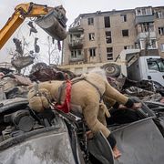Rasmassor i ukrainska staden Charkiv efter en rysk attack i början av mars.