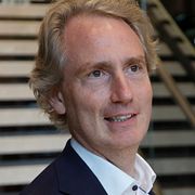 Erik Selin under en pressvisning av Karlatornet i Göteborg 2023.