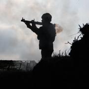 Ukrainsk soldat i Zaporizjzja.