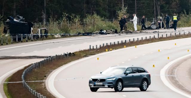 Bild från olycksplatsen, 4 oktober.  Johan Nilsson/TT / TT NYHETSBYRÅN