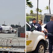 San Jose International Airport där pojken klättrade in. 16-åringen fördes bort i en ambulans från flygplatsen på Hawaii.