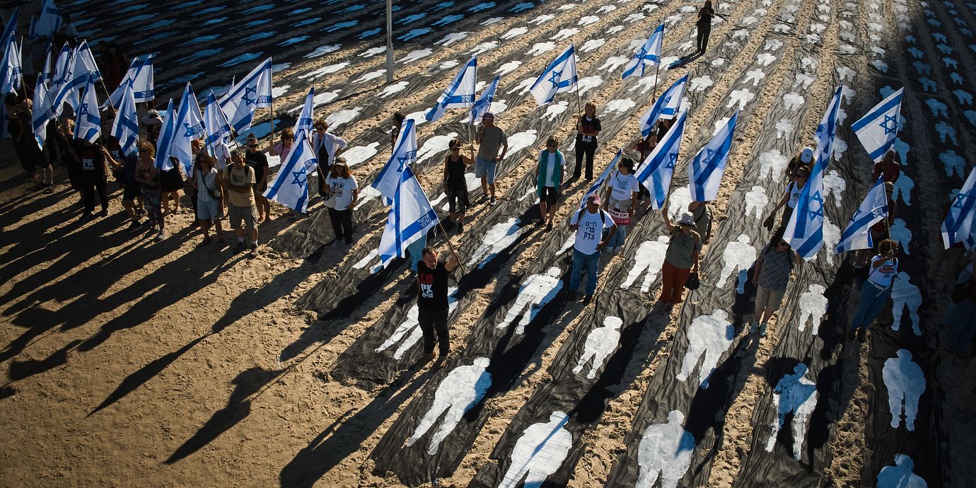 Israelisk installation med anledning av årsdagen efter Hamas terrorattacker den 7 oktober.