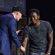 Kevin Feige till vänster och David Jonsson.