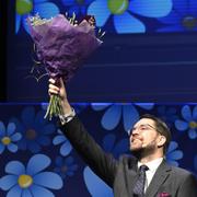 Partiledare Jimmie Åkesson (SD) talar under Sverigedemokraternas landsdagar på Västerås kongress.