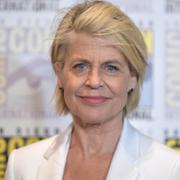 Linda Hamilton i under pr-event för ”Terminator: Dark fate” 2019.