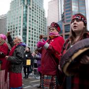 Arkivbild från en demonstration i Vancouver i januari.