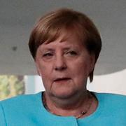 Angela Merkel, som på onsdagen meddelade att EU inte erkänner valresultatet i Belarus/Demonstranter i Minsk.