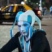 Arkivbild på argentinsk fotbollssupporter efter en förlust.
