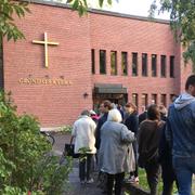 Kön var lång till Gröndals kyrka i södra Stockholm under valdagen.