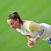 Kosovare Asllani då damlandslaget tränar och håller pressträff Gamla Ullevi på måndagen inför EM-kvalet t hemma mot England. 