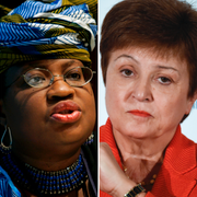 Janet Yellen, USA:s finansminister, Ngozi Okonjo-Iweala, WTO, Kristalina Georgieva, IMF och Christine Lagarde, ECB. 