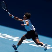 Chung Hyeon under kvartsfinalen mot Tennys Sandgren