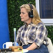 Sverigedemokraternas partiledare Jimmie Åkesson och Centerpartiets partiledare Elisabeth Thand Ringqvist under en SR-intervju på onsdagsmorgonen.