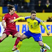 Gudmundsson i playoff-matchen mot Polen.