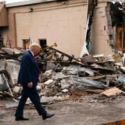 Donald Trump på plats i Kenosha, Wisconsin. 