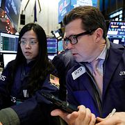 Investerare på Wall Street. Illustrationsbild.