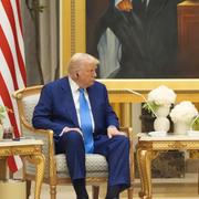 Donald Trump och Mohammed bin Zayed Al Nahyan på torsdagen. 