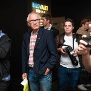 Konstnären Lars Vilks under tisdagskvällens vernissage på Fotografiska museets