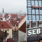 Tallinn, Swedbank, SEB. Arkivbilder.