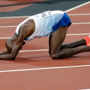 Mo Farah efter att han tog silver på 5 000 meter.