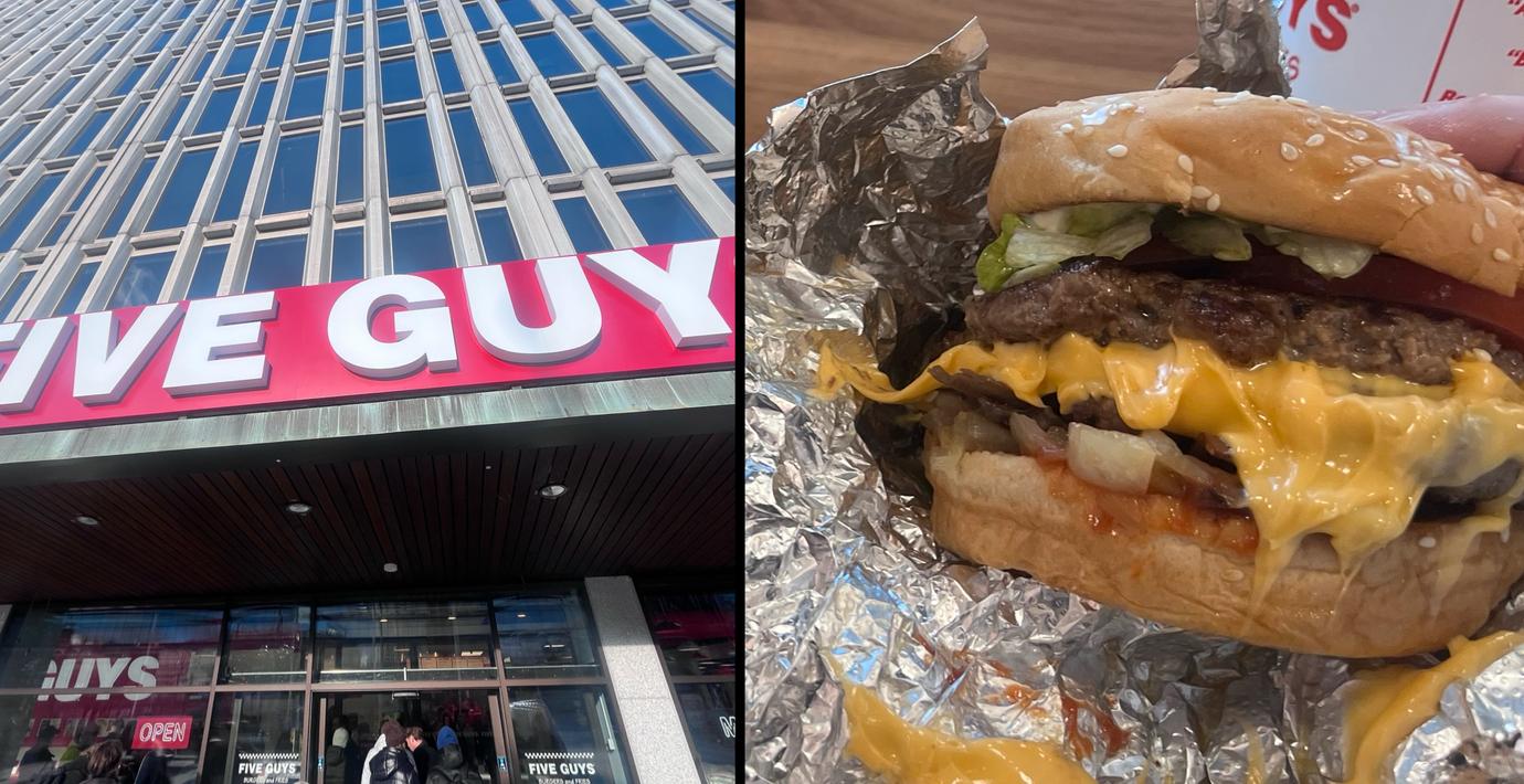 Hamburgare på Five Guys.