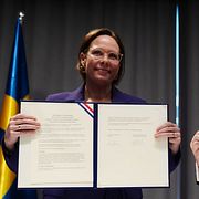 Maria Malmer Stenergard (M) och USA:s utrikesminister Marco Rubio.