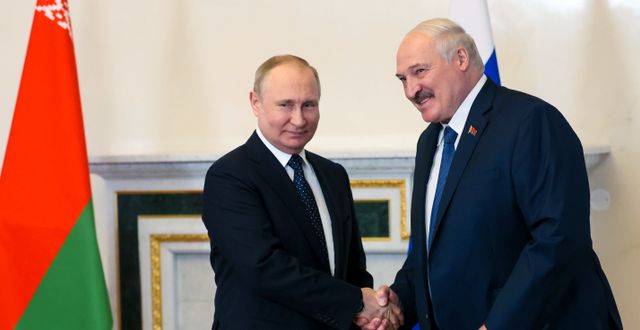 Vladimir Putin och Alexandr Lukasjenko. Mikhail Metzel / AP