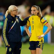 Kosovara Asllani efter matchen. 