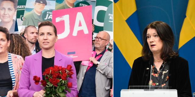 Danmarks premiärminister Mette Frederiksen och Sveriges utrikesminister Ann Linde (S) är nöjda med beskedet.   Liselotte Sabroe/Fredrik Sandberg/TT