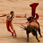 Tjurfäktaren Manuel Escribano i Pamplona, Spanien.