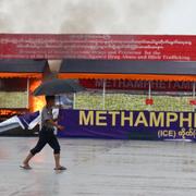 Enorma mängder narkotika eldades upp i staden Yangon i Myanmar.