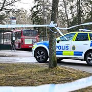 Polisen på plats efter skjutningen.
