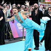Jonas Lovv som representerar Norge på turkosa mattan inför nästa veckas semifinaler och final i årets Eurovision Song Contest (ESC) i Wien, Österrike.