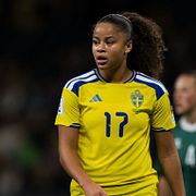 Felicia Schröder under en landslagsmatch 13 oktober.