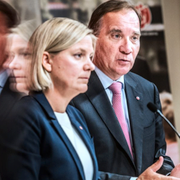 Stefan Löfven och Magdalena Andersson (S) och Johan Pehrson (L).