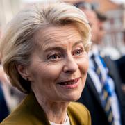Ursula von der Leyen i danska Århus i samband med att Danmark tog över ordförandeskapet i EU i början av juli. 