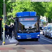 SL buss 4 mot Gullmarsplan vid Skanstull i Stockholm.