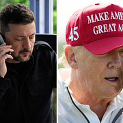 Volodymyr Zelenskyj, Donald Trump och Vladimir Putin
