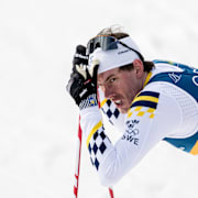 Johan Häggström efter sin tunga sträcka.