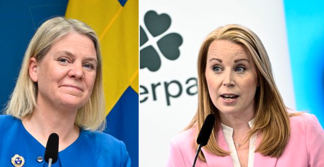 Statsminister Magdalena Andersson och Centerledaren Annie Lööf  TT