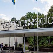 Entrén till SR:s hus på Gärdet i Stockholm. 