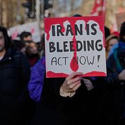 Stöddemonstrationer för Irans befolkning i Berlin.
