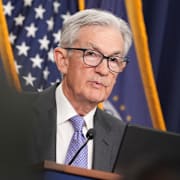 Fed-chefen Jerome Powell på onsdagens presskonferens.